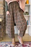 Heritage Needlecord Plaid Relaxed Barrel Pant Khaki & Camel